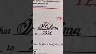 Satisfying Calligraphy handwriting "Halima" | Certificate #trending #fyp #calligraphy #shorts #viral