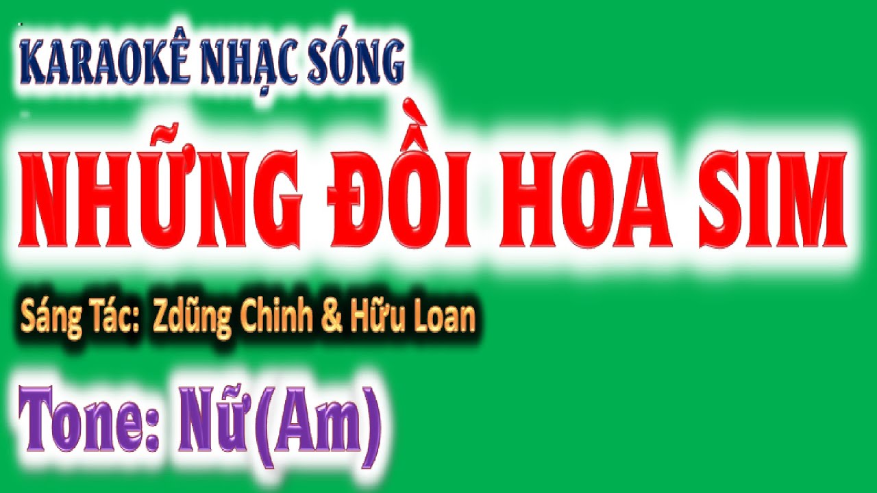 KARAOKE Những đồi hoa sim,  tone nữ (Am), phối mới 2026 - ghita Hoàng Chung