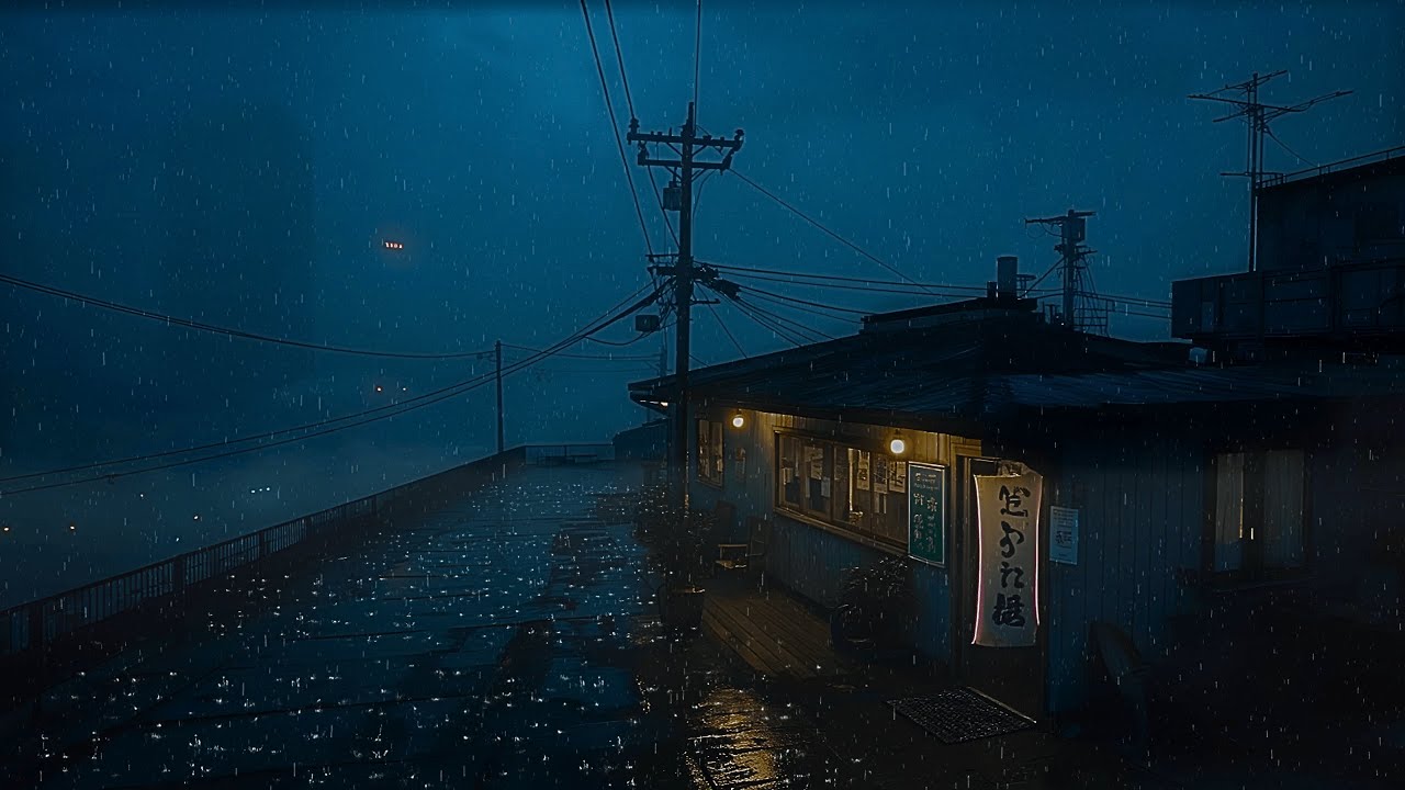 Relaxing Lofi Rain 🌧️ Cozy Roadside Café Ambience • Music for Studying And Concentration