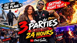 3 PARTIES. 190 GUESTS. LESS THAN 24 HOURS! ✈️🔥 | Chef Quail