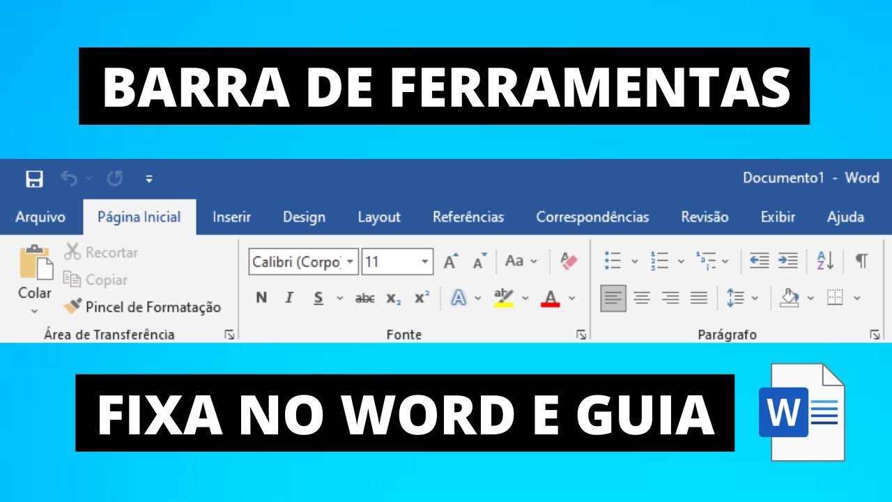 Barra de Ferramentas Fixa e Guia do Word - YouTube