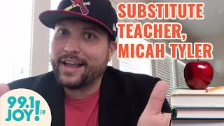 Substitute Teacher: Micah Tyler encourages students and teachers