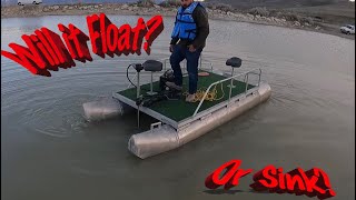 The Slayer mini pontoon boat project floats