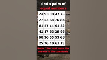 Find 3 pairs of equal numbers #18 #brain #puzzle #dementia
