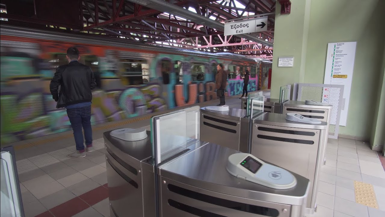 Greece, Athens, metro ride from Ano Patissia to Perissos