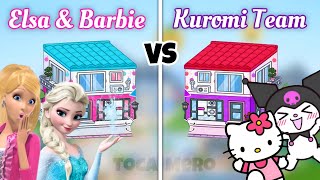 Aesthetic Neat Street Apartment 😍 Kuromi & Hello kitty VS Barbie & Elsa | Cute Toca Boca House Ideas