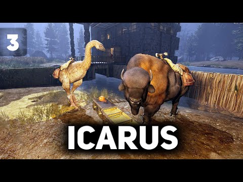 Видео: Подружились с бизоном и страусом. Едем на край света 👨‍🚀 Icarus [PC 2021] #3