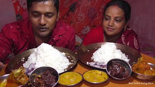 Husband Wife Lunch Today - Mutton Korma - Chingri ( Prawn ) Malaikari - Katla Fish Curry