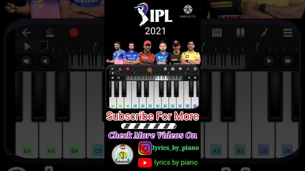 VIVOIPL 2021 Returns Theme Piano Walkband Cover by Lyrics By Piano