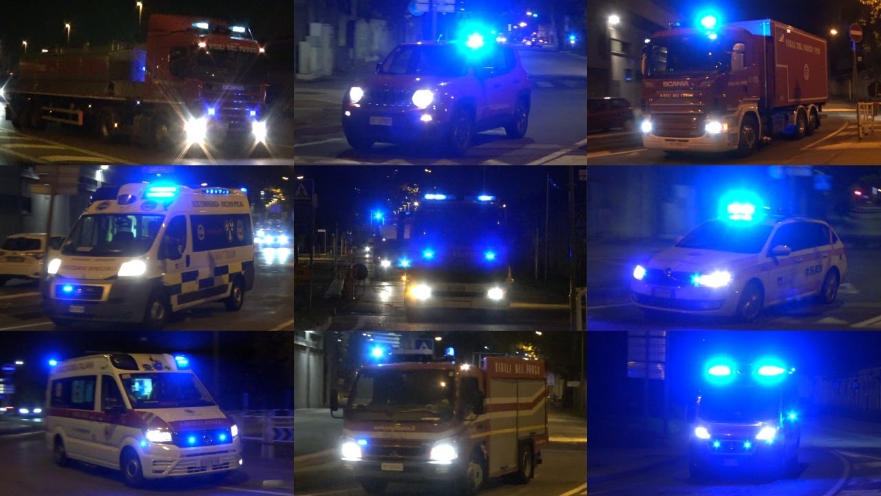 INCIDENTE AUTOBUS MESTRE - arrivo mezzi di soccorso Vigili del Fuoco, 118, FFO in emergenza