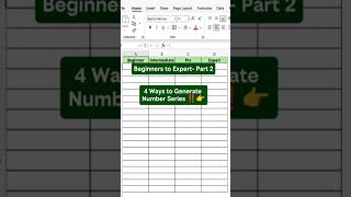 Beginners to Expert: 4 Ways to Generate Number Series in Excel!