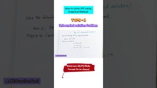 How to Solve unbounded minimization LPP using graphical method in tamil #or #maths #shorts