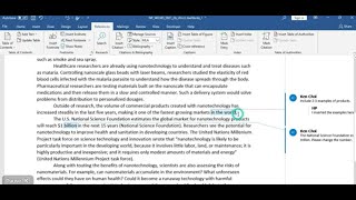 SAM Project 1b Word Module 02 Navigating and Formatting a Document | Nanotechnology
