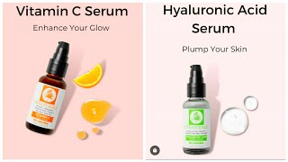 Hyaluronic Acid Serum + Vitamin C Serum من OZ NATURALS سيروم الهيالورونيك و سيروم فيتامين سي للبشرة
