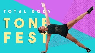 Total Body Tone Fest | Best apartment friendly workout for butt, abs + arms!