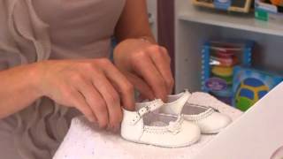 White Leather Mary Jane Baby Girls Christening Shoes