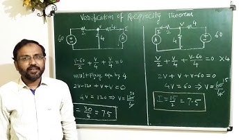 Verification of reciprocity theorem .. Voltage source to current-- Part A. by Dr A A ANSARI