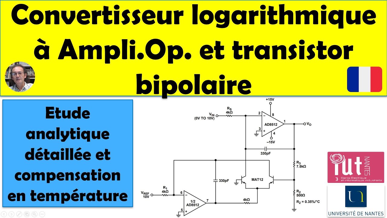 Convertisseur logarithmique à Ampli.Op. et transistor bipolaire