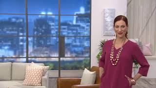 Linea by Louis Dell'Olio Gauze Crepe V-Neck Tunic on QVC screenshot 2