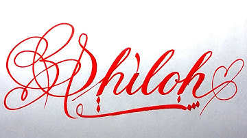 Shiloh Name Signature Calligraphy Status | How to write with Cut Maker  #calligraphy #cursive