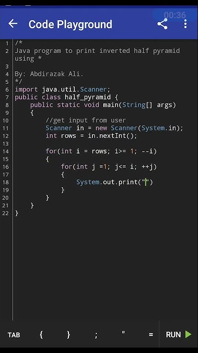 Java Program To Print Half Inverted Pyramid. #Shorts - YouTube