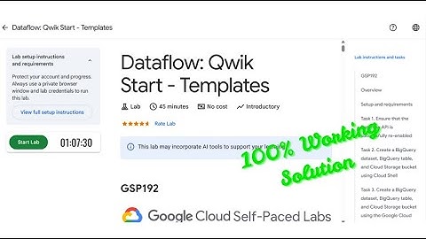Dataflow: Qwik Start - Templates | #GSP192 #qwiklabs #arcade #googlecloudskillsboost #solution