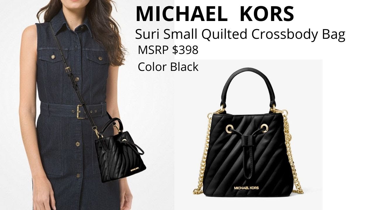 Michael Kors Suri Small Bucket Crossbody Quilted Black - Averand