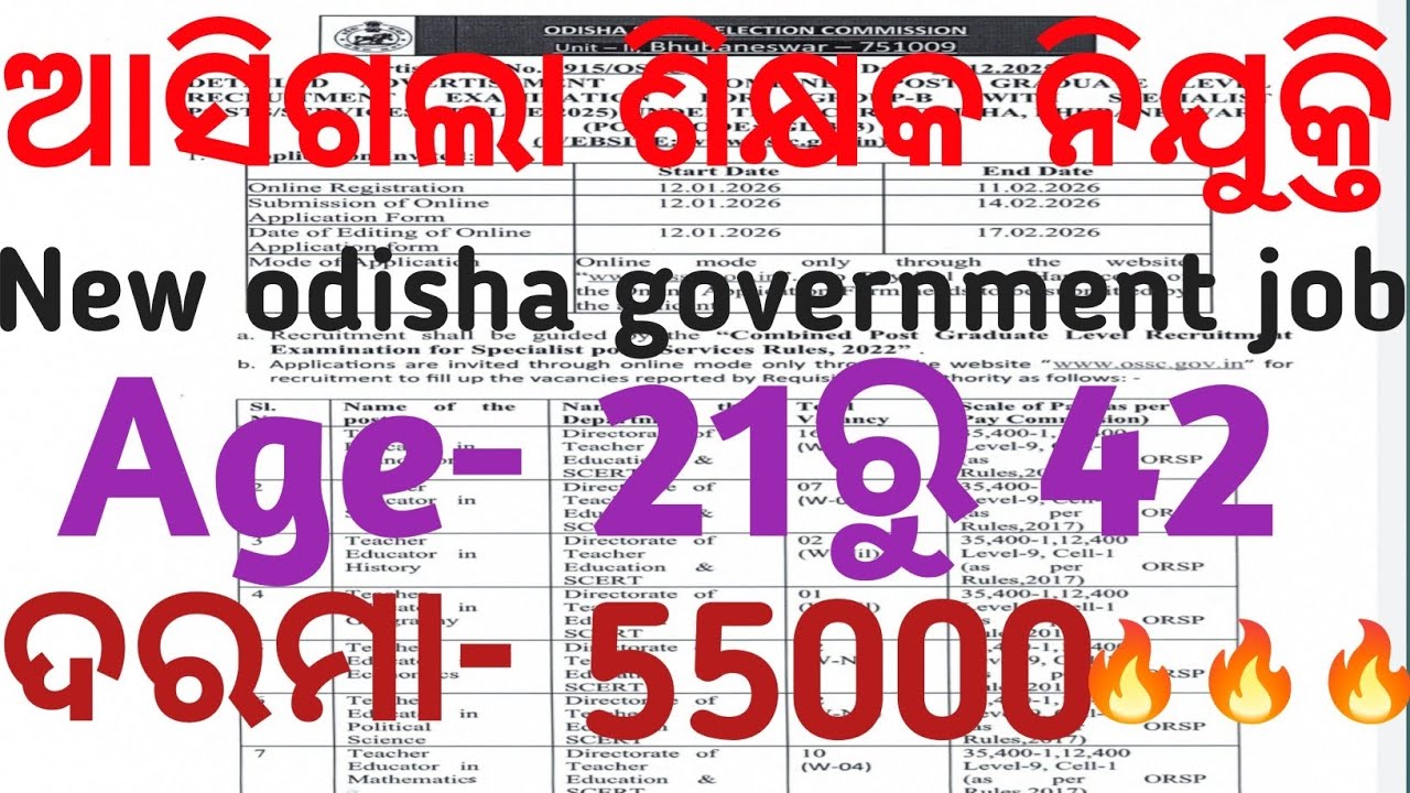 Odisha government Teacher Recruitment 2026// Odisha Teaching Job 2026//