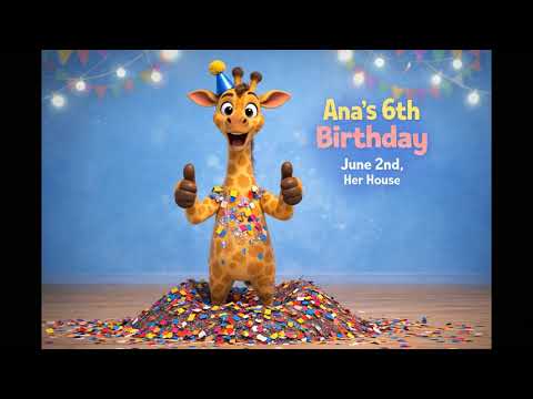 Birthday Invitation - Giraffe