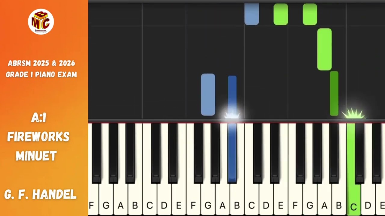 Fireworks Minuet - ABRSM 2025 & 2026 - Grade 1 Piano Exam - A:1 - Fireworks Minuet - G. F. Handel