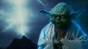 Yoda uses Force Lightning