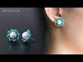 Simple and super easy to make beaded stud earrings. Beading tutorial