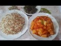 احلى غدا وعلى قد الايد/ بطاطس مطبوخه وارز بلشعريه روووعه/البيت ميكملش غير بيكي