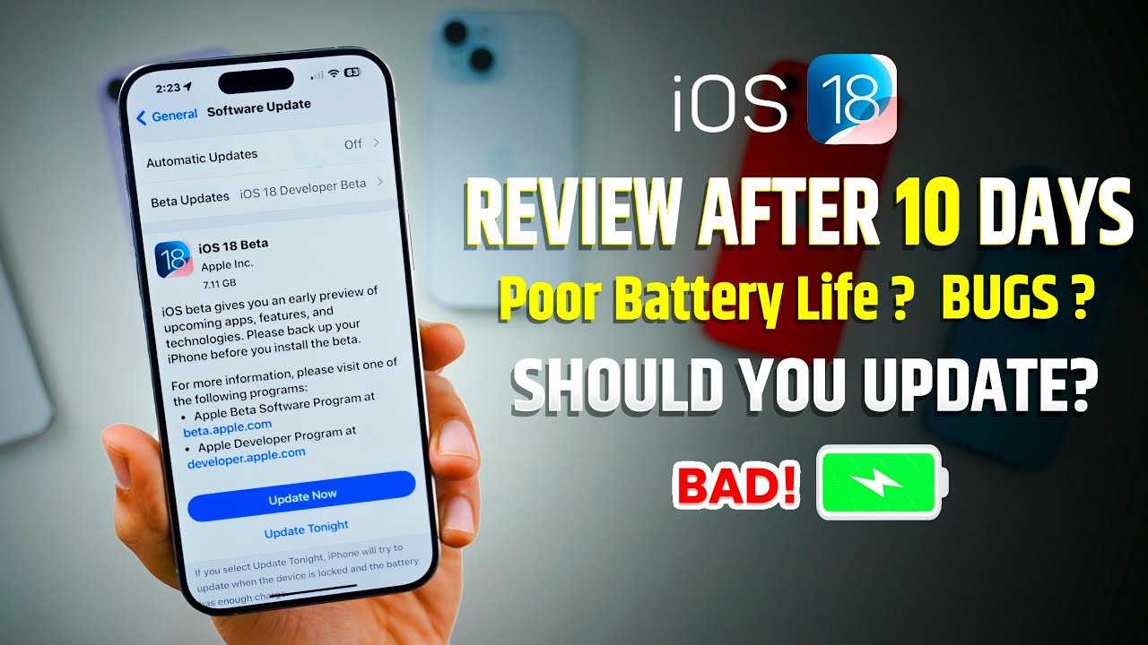 iOS 18 beta 1 Review 10 Days Later | iOS 18 beta 1 Battery life ...