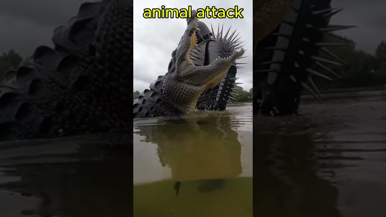 Man in Spike Armor Gets Attacked by Massive Crocodile 