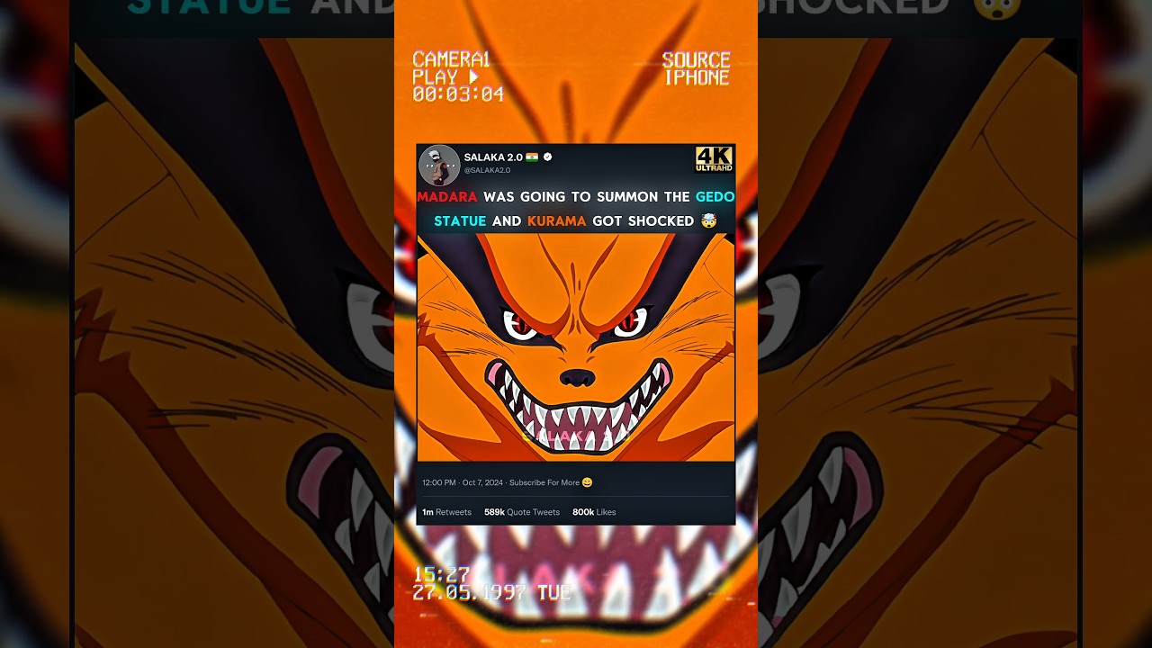 When Madara Was Going To Summon The Gedo Statue And Kurama Got Shocked 🦊🤯
