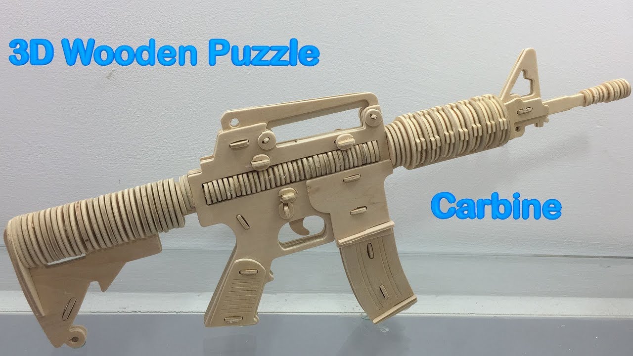 Diy arma de madeira modelo 3d buliding kit brinquedos conjunto arma modelo  jogos de madeira puzzle