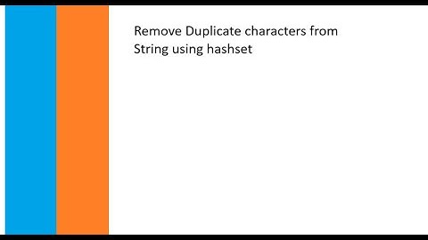 How to remove duplicate characters from string using hashset