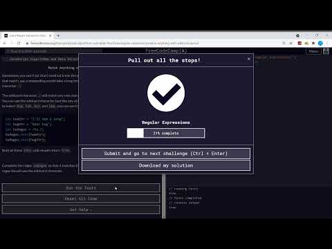Regular Expressions (7/33) | Match Anything with Wildcard Period | freeCodeCamp