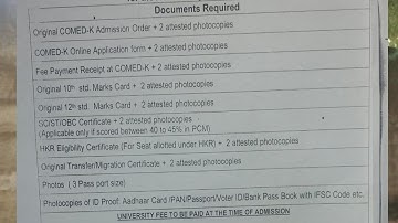 Comedk 2022 - Documents Required