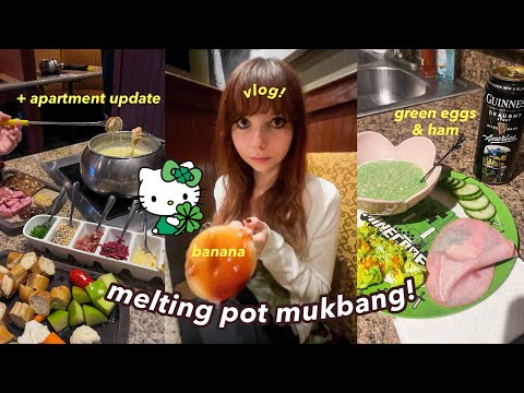 Life / Apartment update: Mickey 17, fondue mukbang at the Melting Pot, & St. Patrick’s Day vlog! ☘️🍺