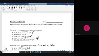 Module 9 Review Exponents, Prime Factorization, Order of Operations