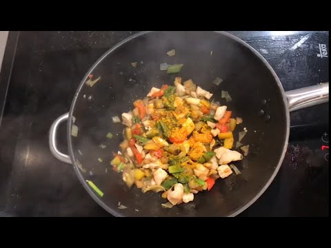 Wok de verduras y pollo