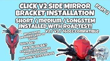 HONDA CLICK V2 & V3 R25 SIDE MIRROR BRACKET INSTALLATION PART 2 | 7 VISOR INSTALLED | S-M-L ROADTEST