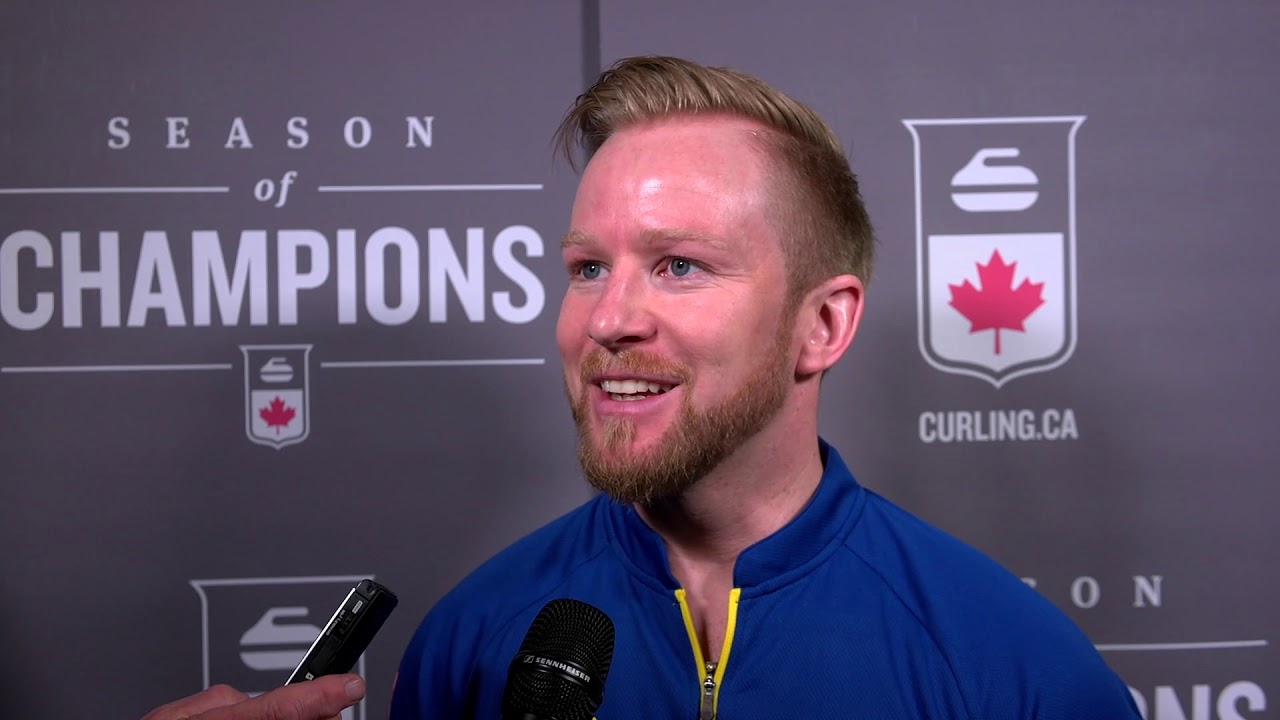 2019 Pioneer Hi-Bred World Men’s Curling Championship - Media Scrum - Draw 2 canada dry