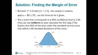 Ch 6-1 Confidence Intervals for the Mean - Sigma Known