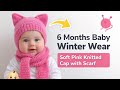 6 Months Baby Pink Knitted Cap|Cute Knitted Cap.