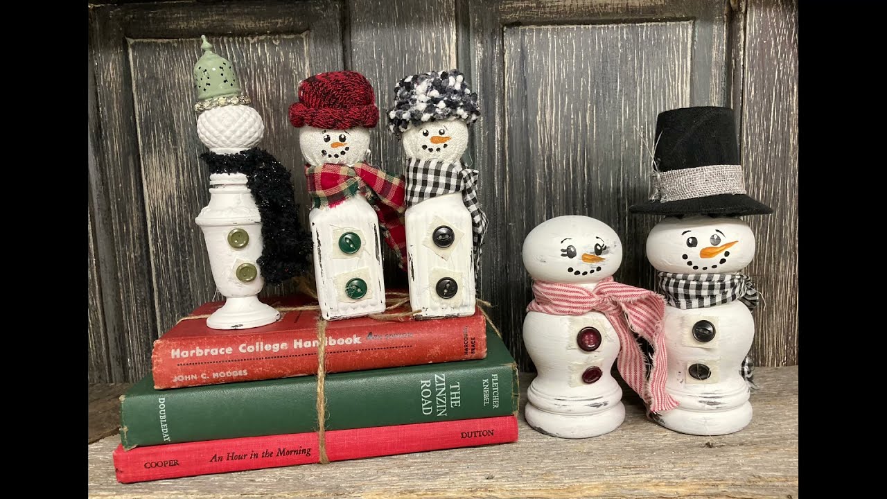 How to Make Dollar Tree Salt Shaker Snowmen 