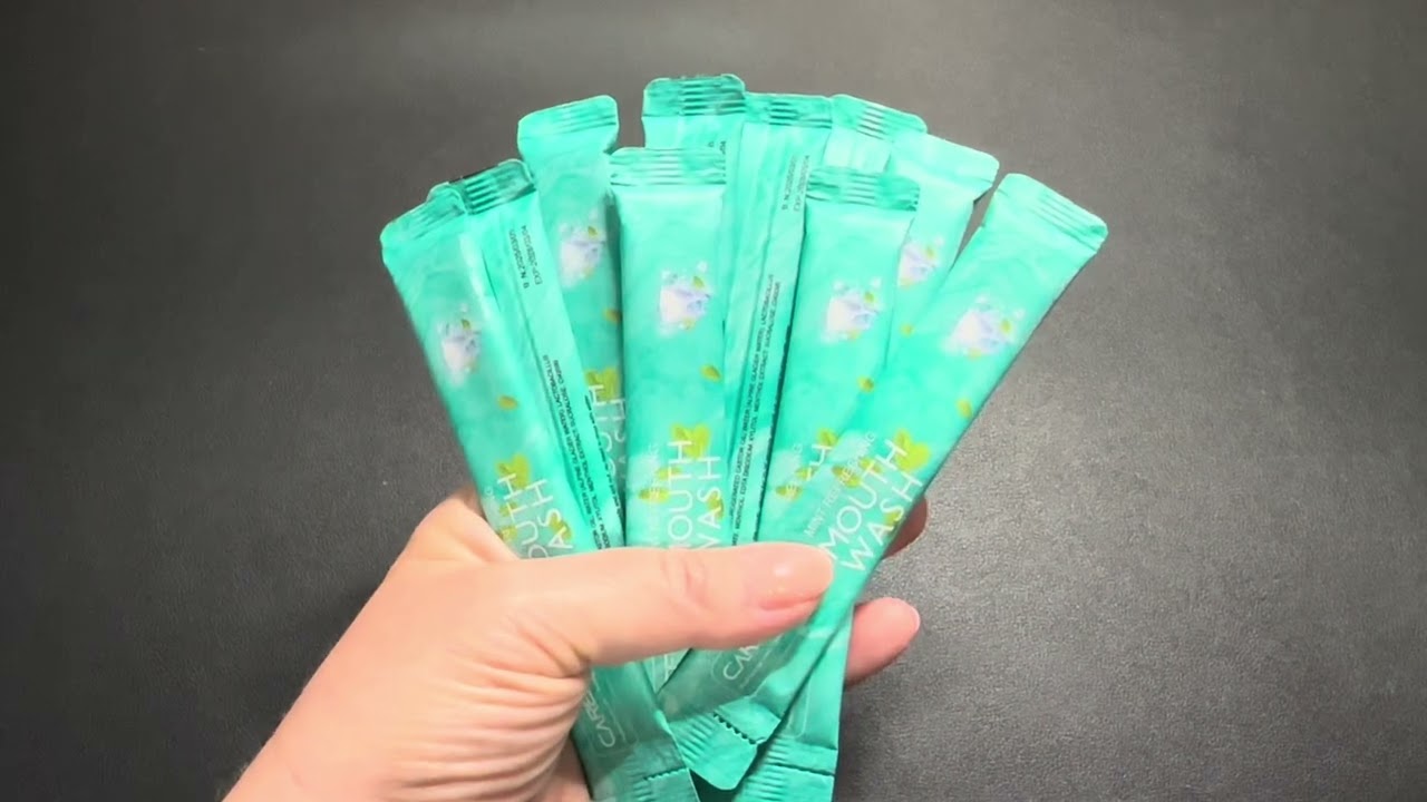 🌿 CAREFOR Travel Mouthwash Packets | Alcohol-Free, Fluoride-Free Fresh Mint