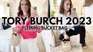 Tory Burch Black Fleming Mini Bucket Bag